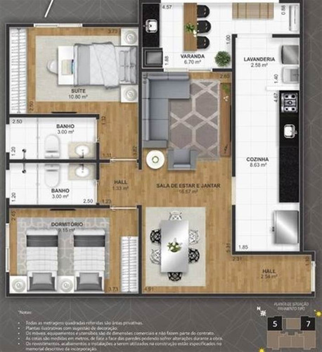 Imagem 6 de 13 de Apartamento, 2 Dorms Com 72.26 M² - Tupi - Praia Grande - Ref.: Mec35 - Mec35