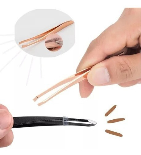 12 Pinzas Cejas Para Depilar Delinear Metálico Belleza Acero Color