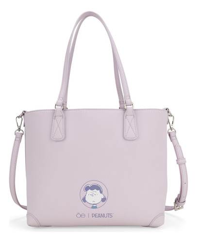Bolsa Tote Peanuts X Oe Mediano Lila Mediano