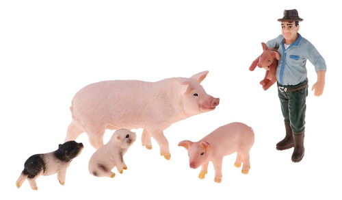 Cerdos Y De Granjeros - De Juguete De Granja En Miniatura