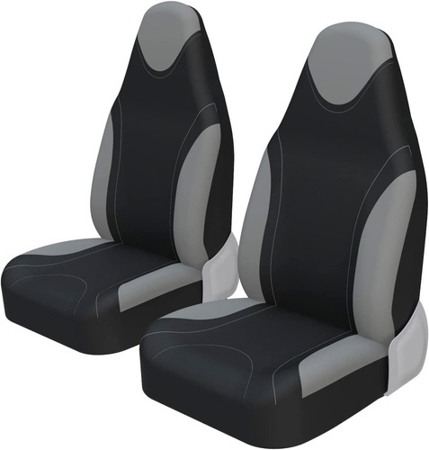 2pc Racing Style Integrated Front Bucket Seat Cover Fla...