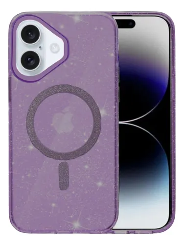 Funda Glitter Transparente Con Magsafe Para iPhone 16