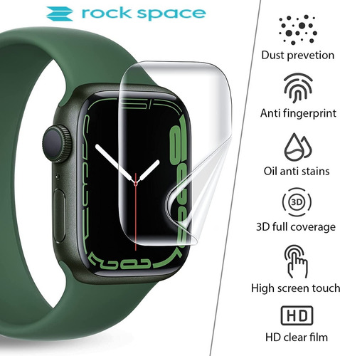 Imagen 2 de 10 de Lamina De Hidrogel Para Apple Watch Serie 7 - Rock Space