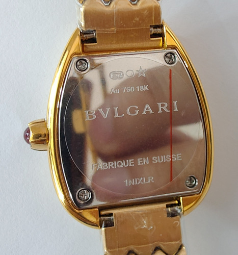Reloj Bnlgr Mod. Serpentie Seduttorie Dama Correa Oro Amarillo Bisel Con Piedras Caratula Negra (Usado)