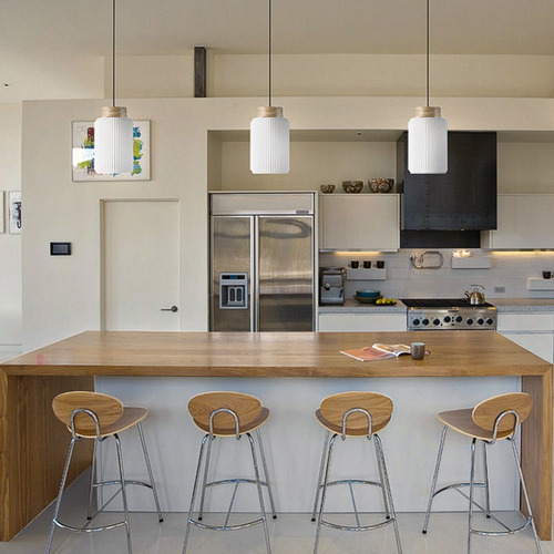 Lampara Colgante Renu Wood Big Led Sustentable Buena Luz Estructura Blanco
