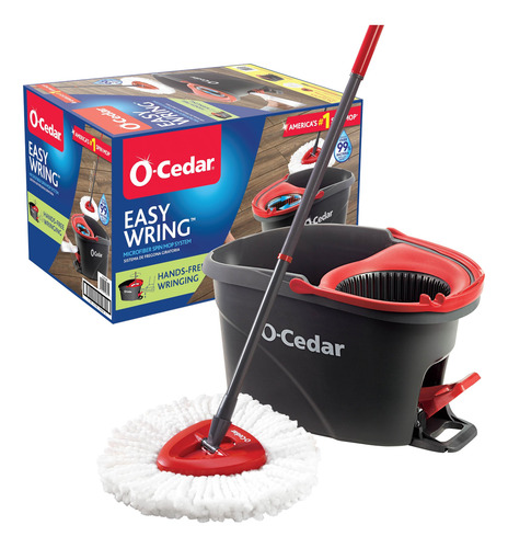 Microfibra Spin Mop O-cedar Easywring Com Balde Vermelho Cin