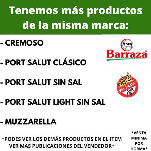 Queso Port Salut Sin Sal Barraza Sin Tacc