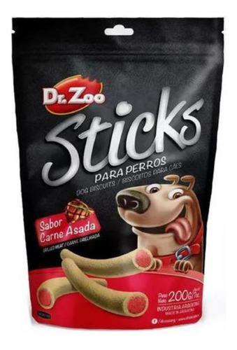 Snack Para Perro Sticks Carne Asada Dr Zoo 200grs