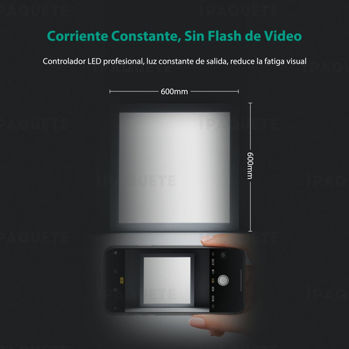 Panel Led Plafon Para Techo Embutir 48w Cuadrado Luz Fria