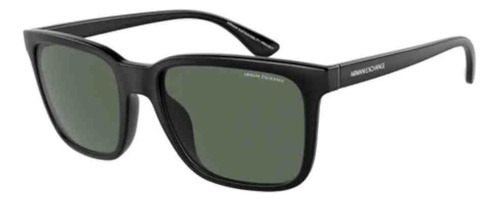 Gafas de sol Armani Exchange AX4112su 807871 55, color negro mate, montura, color negro, color varilla, diseño cuadrado negro