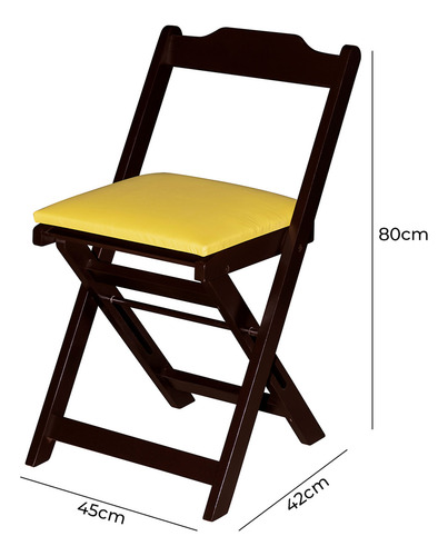 Conjunto Jogo de Jantar Mesa Retangular 120x70 E com 4 Cadeiras Rofemar Moveis Cor Amarelo