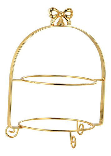 Sobremesa Display Frutas Prato Rack Festa Camada Dupla Ouro