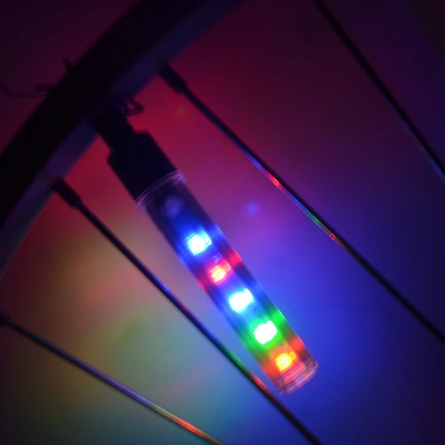 Imagen 5 de 6 de Tapa Valvula Con Luz Ruedas Bici Auto Moto Multicolor