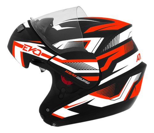 Capacete para moto  escamoteável Pro Tork Attack  EVO  preto e laranja attack evo tamanho 58 