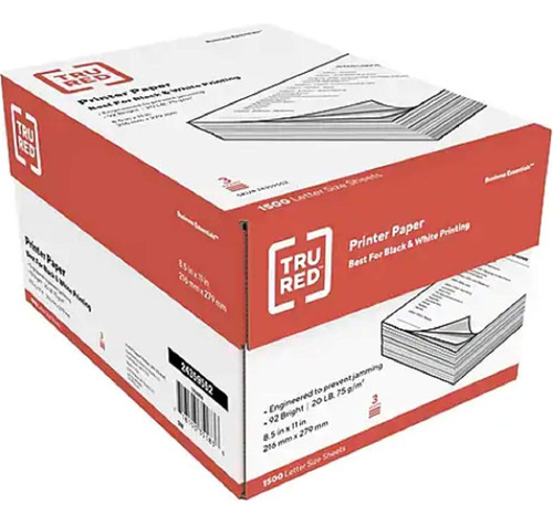 Grapas Tru Red 8.5 X 11 Papel De Impresora, 20 Lbs., 92 (540