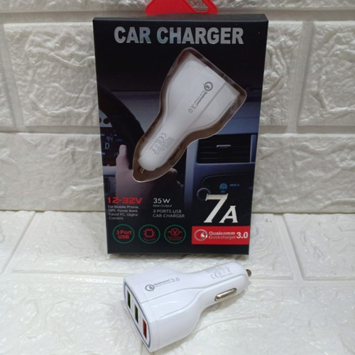 Cargador De Celular Para Auto 3 Puertos Usb 35w