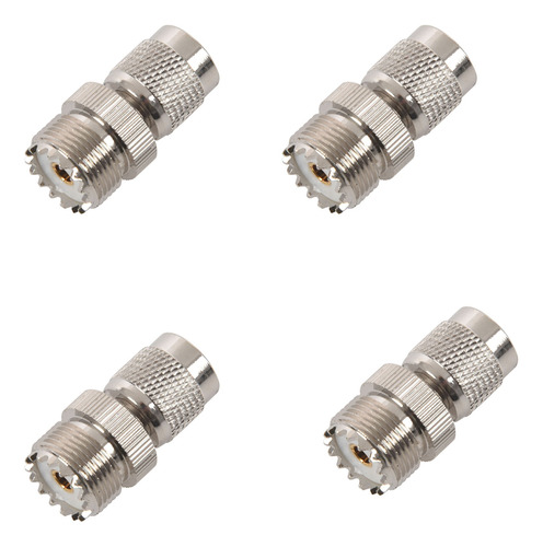 Adaptador 4x Tnc Macho A Conector Hembra Pl259, Plateado