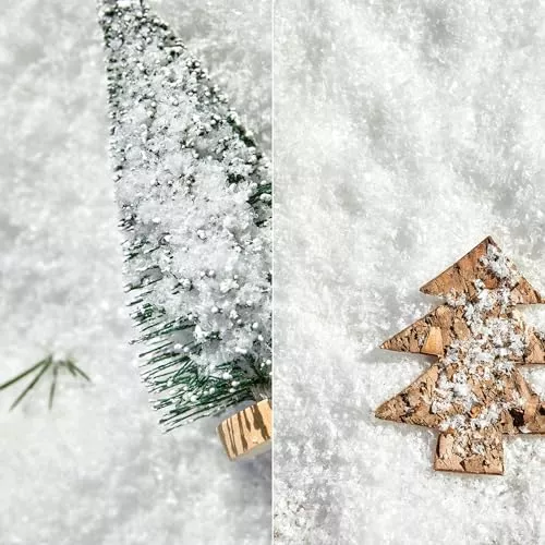 Decoración de nieve falsa para manualidades navideñas, polvo de nieve  Artificial, copos de nieve de plástico, exhibición de pueblo de invierno