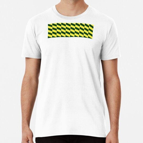 Remera Chequered Flags In Yellow, Green & Dark Green. Algodo