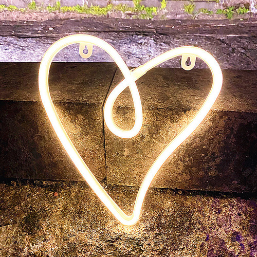 Fuente De Alimentación Dual Heart Neon Light Retro Ip45