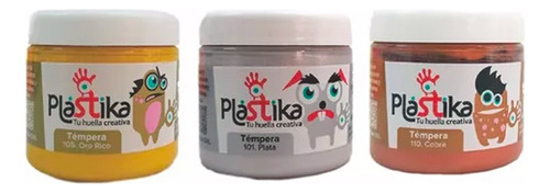 Tempera Eterna Plastika 200ml Colores Metalizados