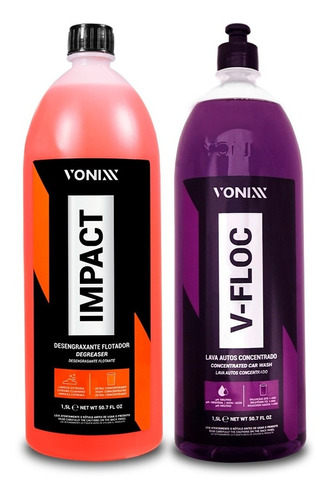 Kit Lava Auto V-floc 1,5l Desengraxante Impact 1,5l Vonixx