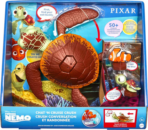Mattel Disney Pixar Finding Nemo Toys, Crush Turtle Figura,