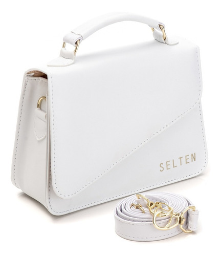 Bolsa Pequena Feminina Tiracolo Bolsinha Transversal Clutch Cor Branco