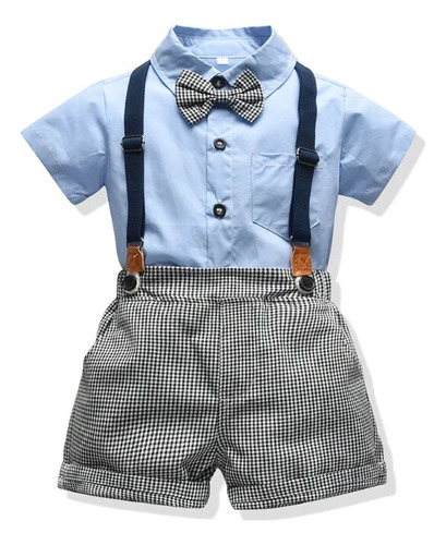 Ropa Para Niños, Camisa Blanca De Manga Corta, Pantalones Co