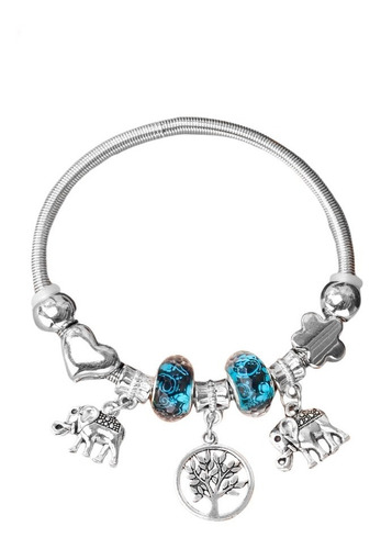 Pulsera Brazalete Detalles De Corazón Y Elefante Casual Pnl