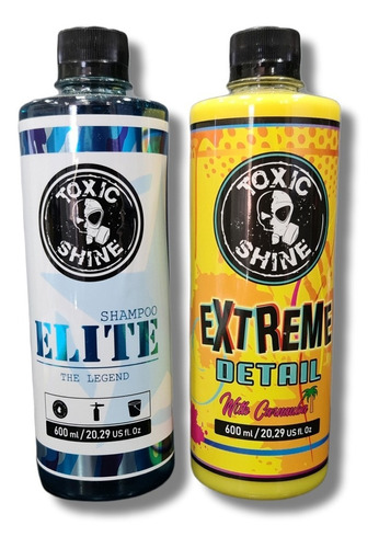 Imagen 1 de 8 de Kit De Lavado Auto Toxic Shine Shampoo Elite + Cera Extreme