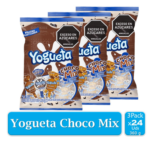 Chupeta  Yogueta Choco Mix 3 Paquet - Unidad a $441