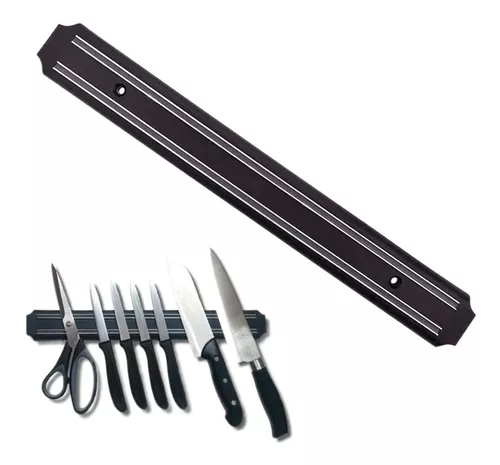Riel Magnetico Porta Cuchillos Para Cocina 48cm -Negro