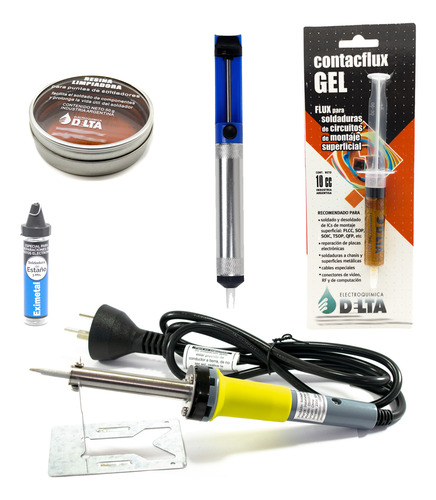 Kit Soldador Estaño 40w Estaño Chupa Estaño Flux Resina