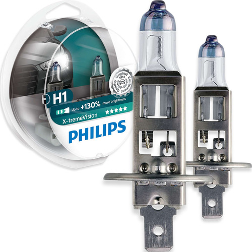 Imagem 1 de 6 de Kit Lâmpada Philips X-treme Vision H1 - 130%+luz Promoção