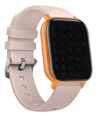 Relógio Inteligente Targa Smart Watch 5 Rosa Cor da pulseira Damasco Cor do bisel Dourado