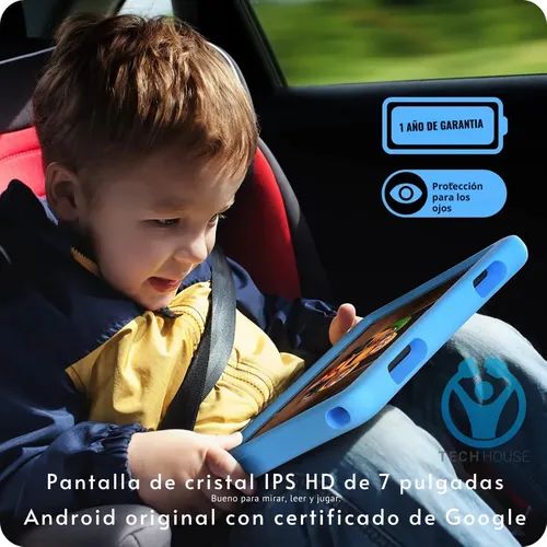 Tablet 7 Pulg Para Niños Con Funda Silicona Sistema Android Azul