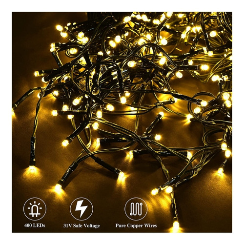 Cadena De Luces Para Árbol De Navidad Con 8 Modos Y Adorno 1