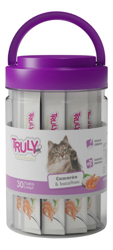 Truly Petisco Cremoso P/ Gatos Camarão E Bacalhau C/30 Tubos