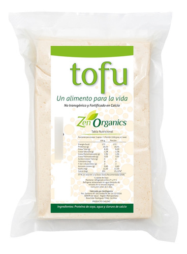 Tofu Firme No Transgénico Zenorganics 8kg Por Mayor