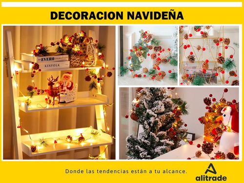 Imagen 7 de 10 de Luces Navidad Led Cálida Adornos Navideños Guirnalda Usb