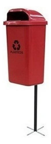 Cesto Individual Para Coleta Seletiva De 50 Litros Com Poste