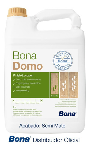 Bona Domo Base Agua Pisos De Madera Acabado Satinado.