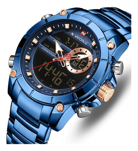 Reloj Naviforce Deportivo De Lujo Con Cronógrafo P/hombre