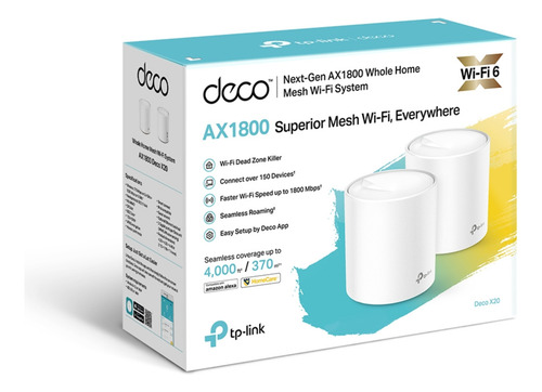 Sistema Wi-fi 6 Mesh Tp-link Deco X20 (2-pack)