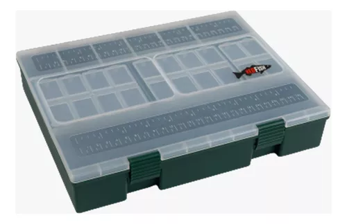 Caja organizadora de plástico con 10 compartimentos y 6