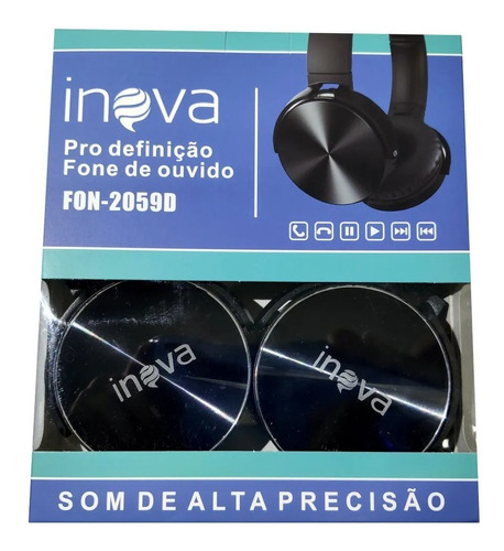 Fone De Ouvido Inova Fon2059d Preto Com Azul