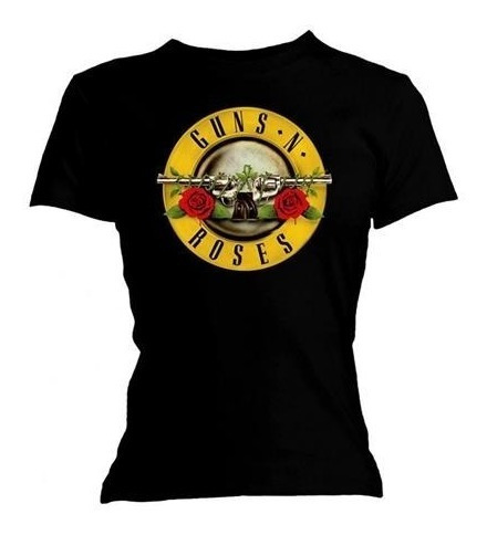 Remera T-shirt Oficial Guns N Roses Dama Fan Store Mvd Merch