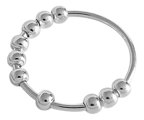 Anillo Giratorio De Plata Para Aliviar El Estrés, Antiestrés