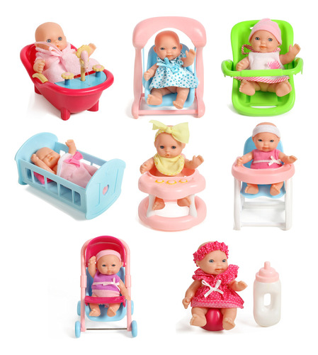 Mommy Me Newborn Set De 8 Surtidos 5 Mini Muñecas De B...